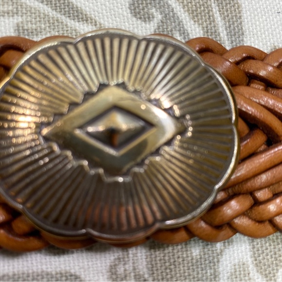 Fossil Brown Woven Belt with Silver Accents - Picture 13 of 16